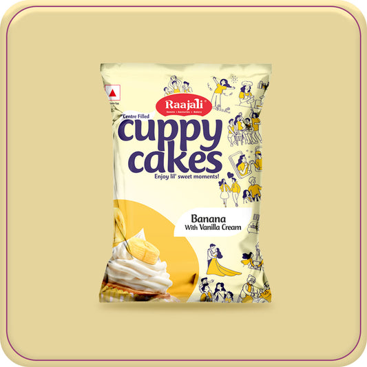 RAAJALI CUPPY CAKE - CENTRE FILLED MUFFIN - BANANA (30G PER PACK)
