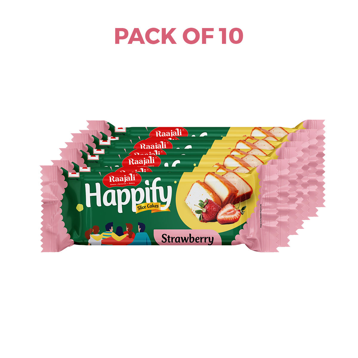 Raajali - HAPPIFY SLICED STRAWBERRY CAKE (50G PER PACK)