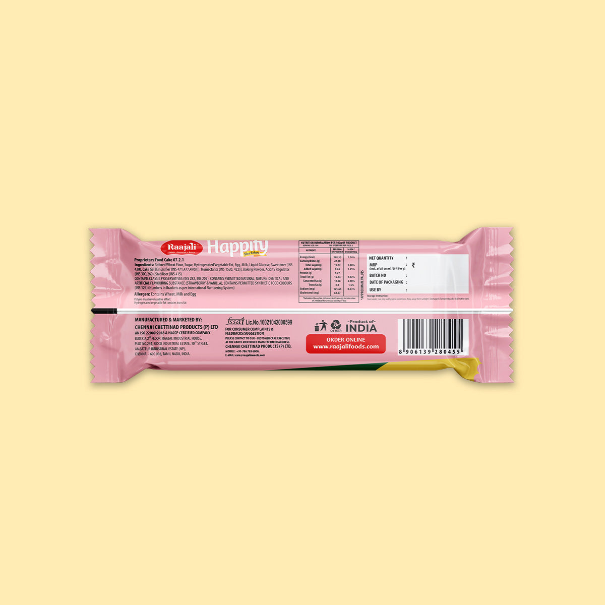 Raajali - HAPPIFY SLICED STRAWBERRY CAKE (50G PER PACK)