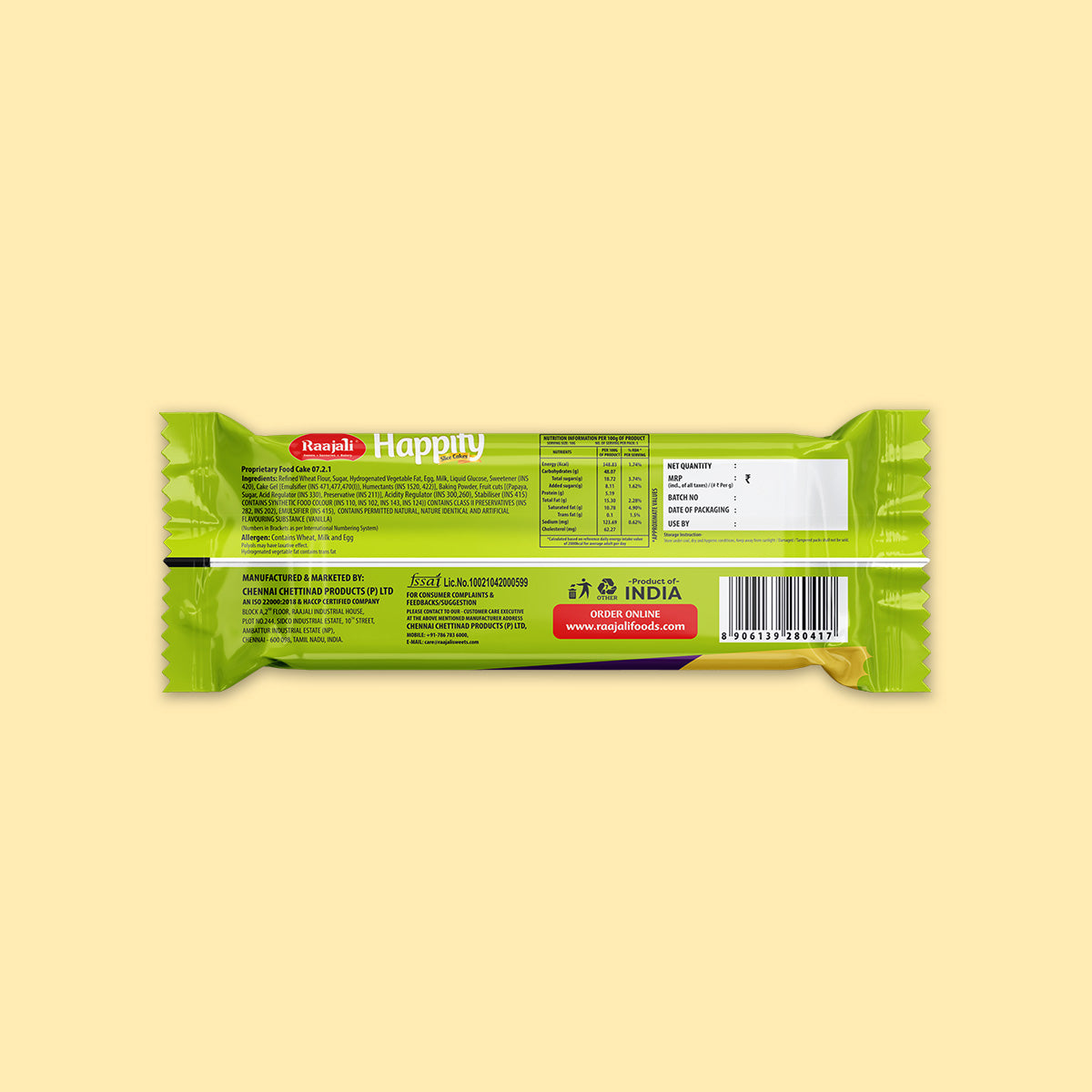 Raajali - HAPPIFY SLICED FRUIT CAKE (50G PER PACK)