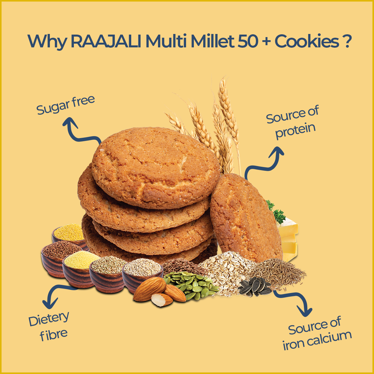 MULTI MILLET COOKIES FOR ELDERS 120g Raajali