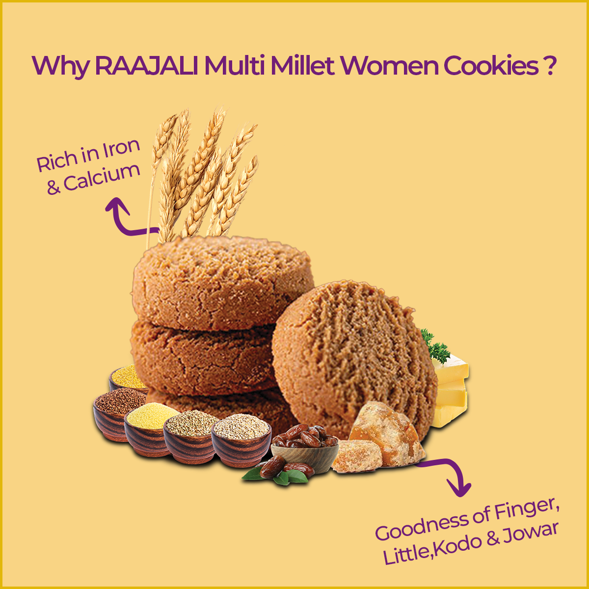 MULTI MILLET COOKIES FOR WOMEN  - 120g